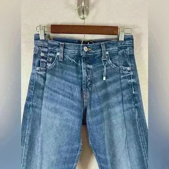 EB Denim Straight Leg Button Fly Blue Jeans - Picture 3 of 14